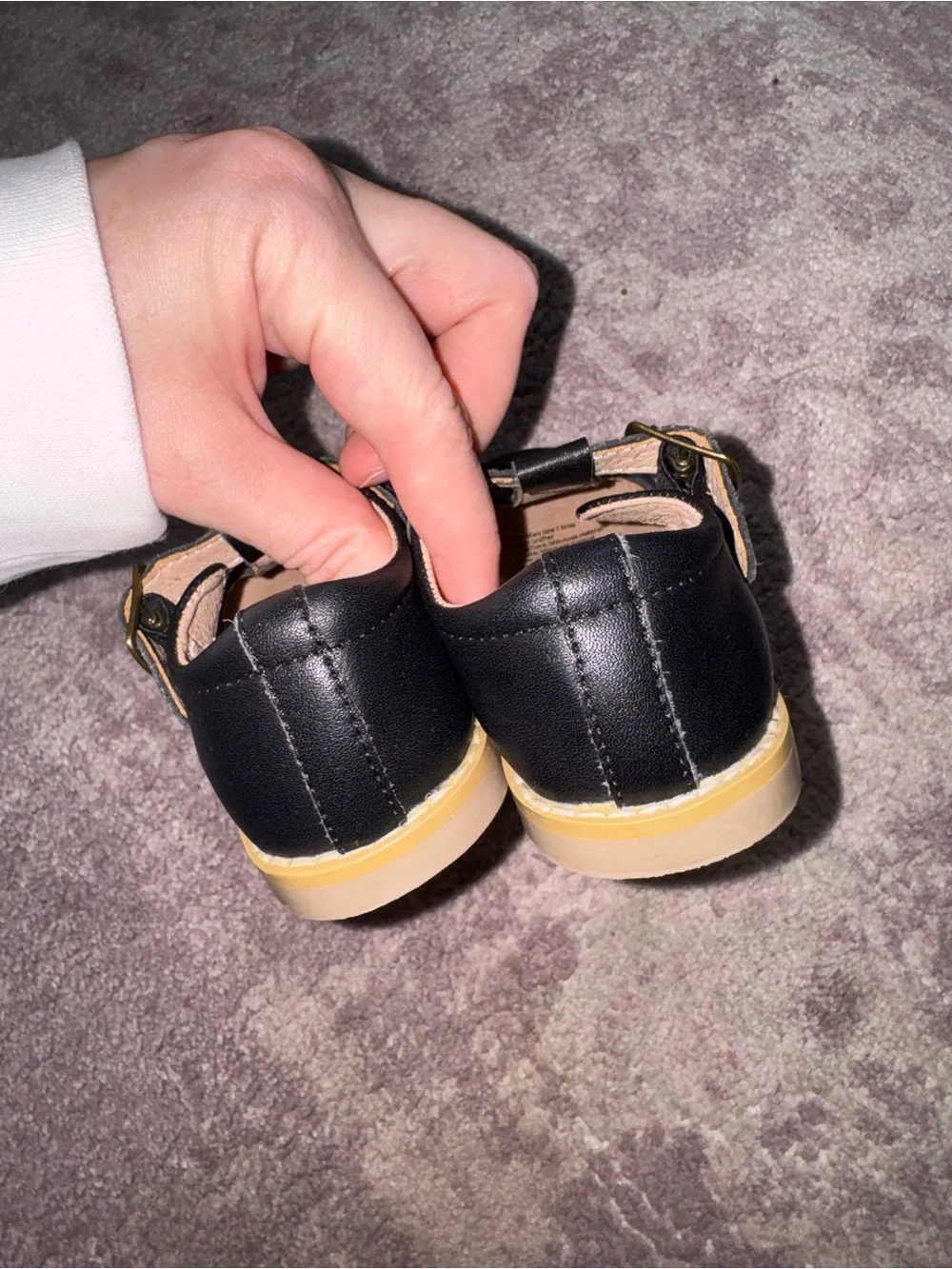 SweetHoney Baby Girl’s 6 Black Leather Sweet Mary Jane Flats Shoes